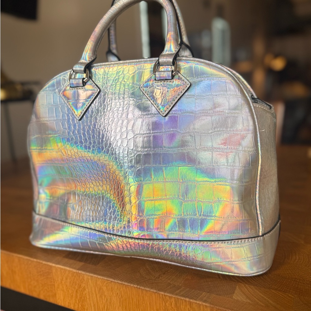 Never used Paris Hilton Holographic Croc-Embossed Women's Bag - Picture 4 of 17